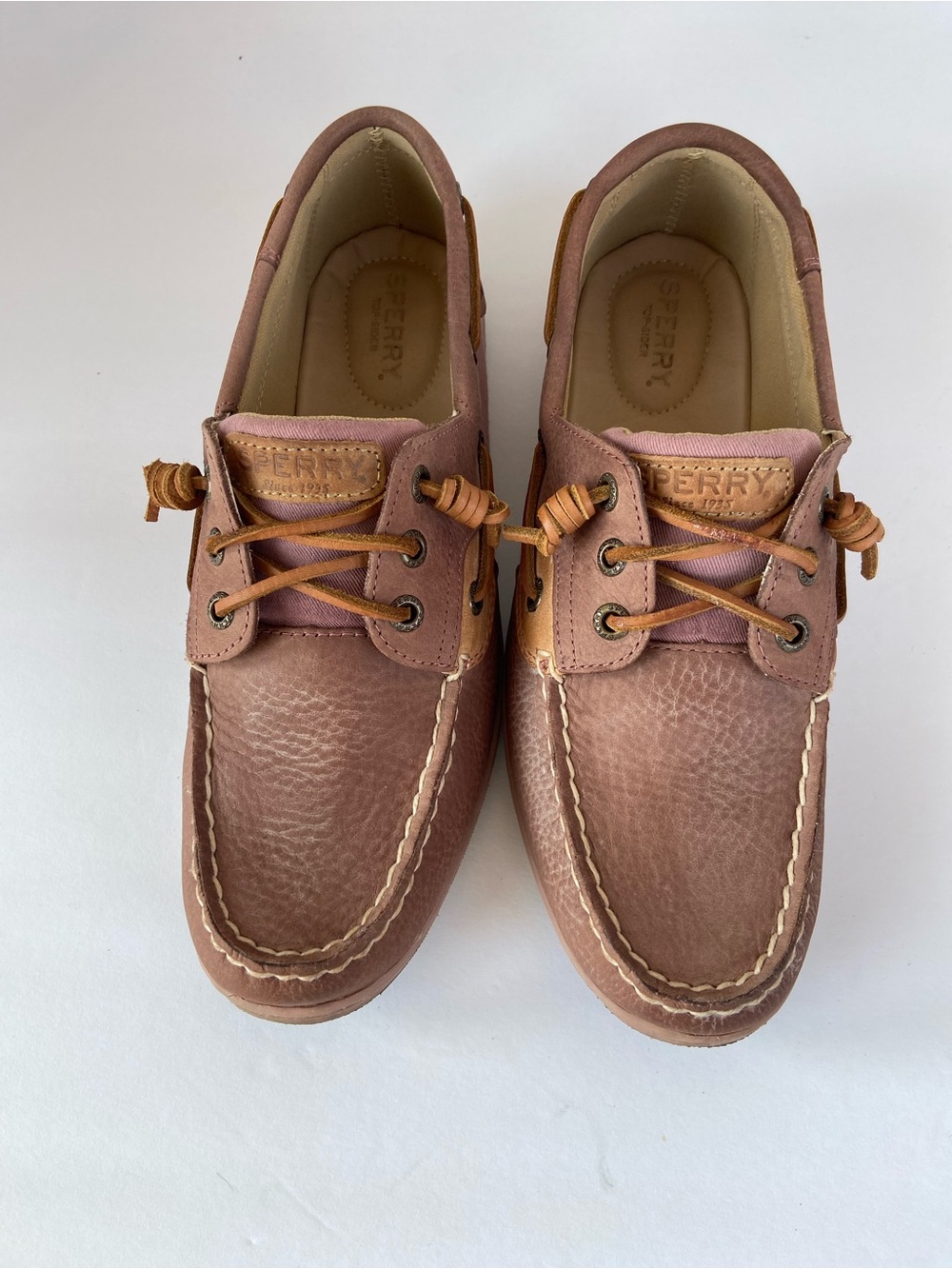 Sperry Women’s Boat Shoes Tan and Pink Colorway Sz 9